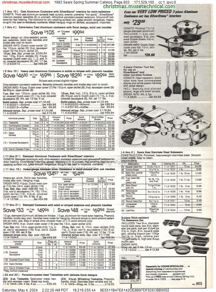 1983 Sears Spring Summer Catalog, Page 803