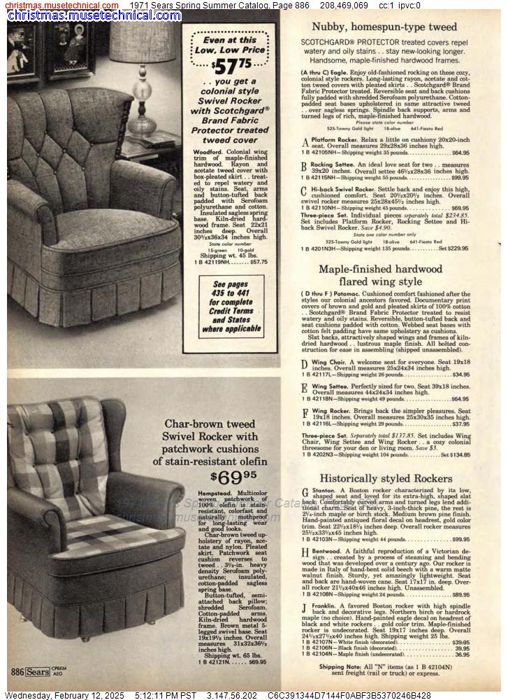 1971 Sears Spring Summer Catalog, Page 886