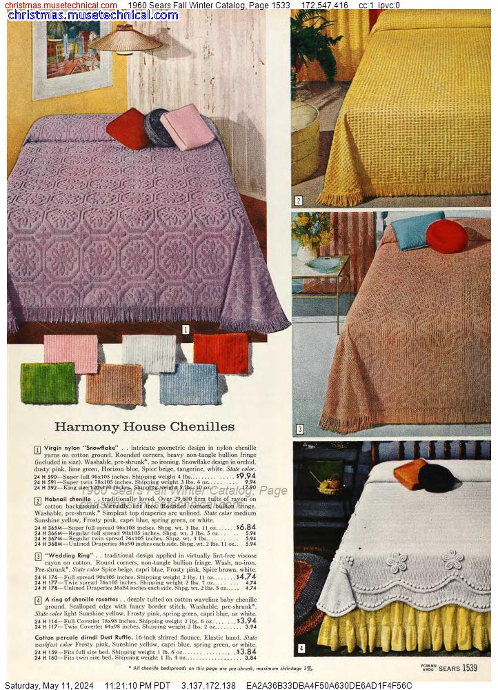 1960 Sears Fall Winter Catalog, Page 1533