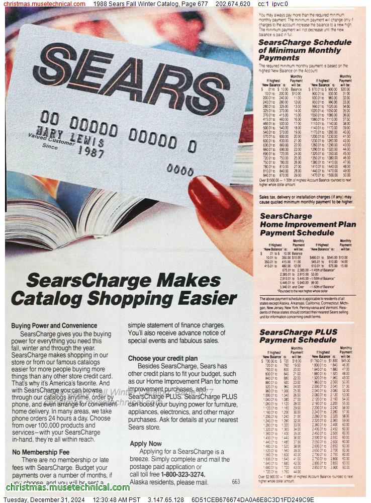 1988 Sears Fall Winter Catalog, Page 677