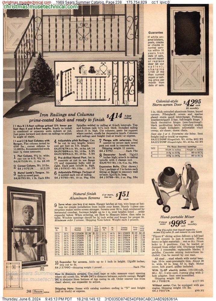 1969 Sears Summer Catalog, Page 238