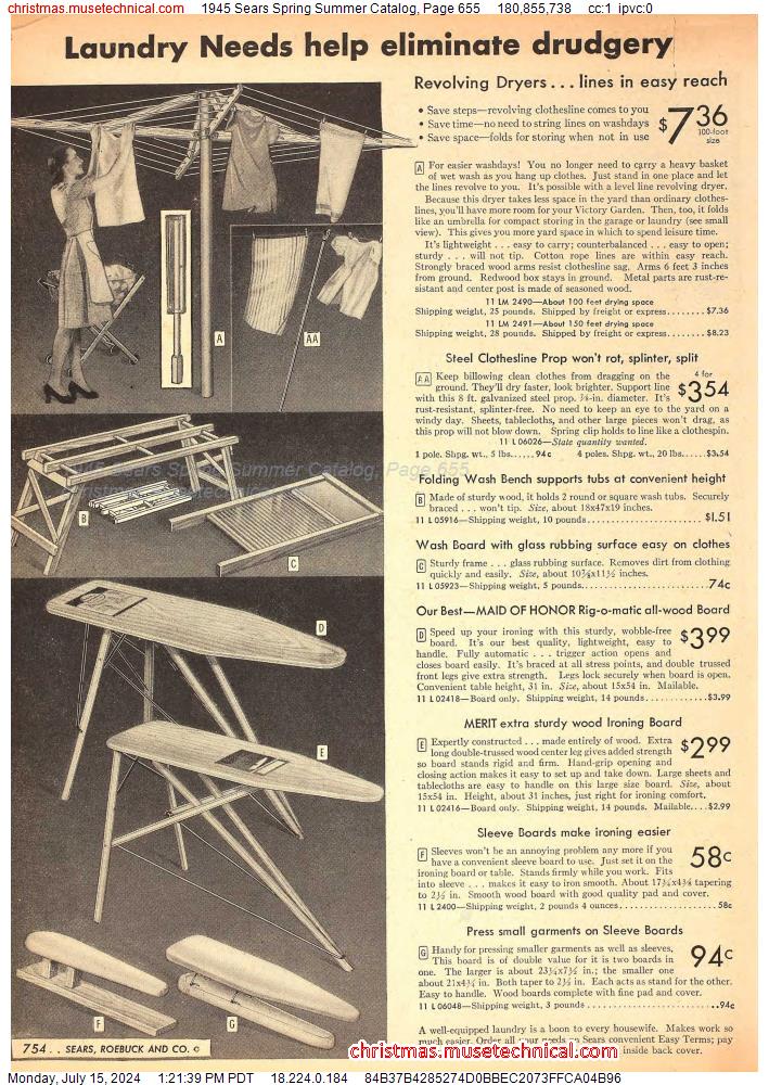 1945 Sears Spring Summer Catalog, Page 655