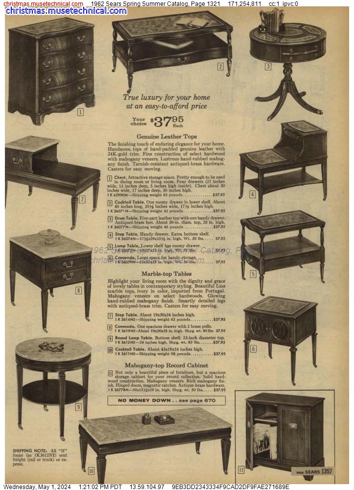 1962 Sears Spring Summer Catalog, Page 1321