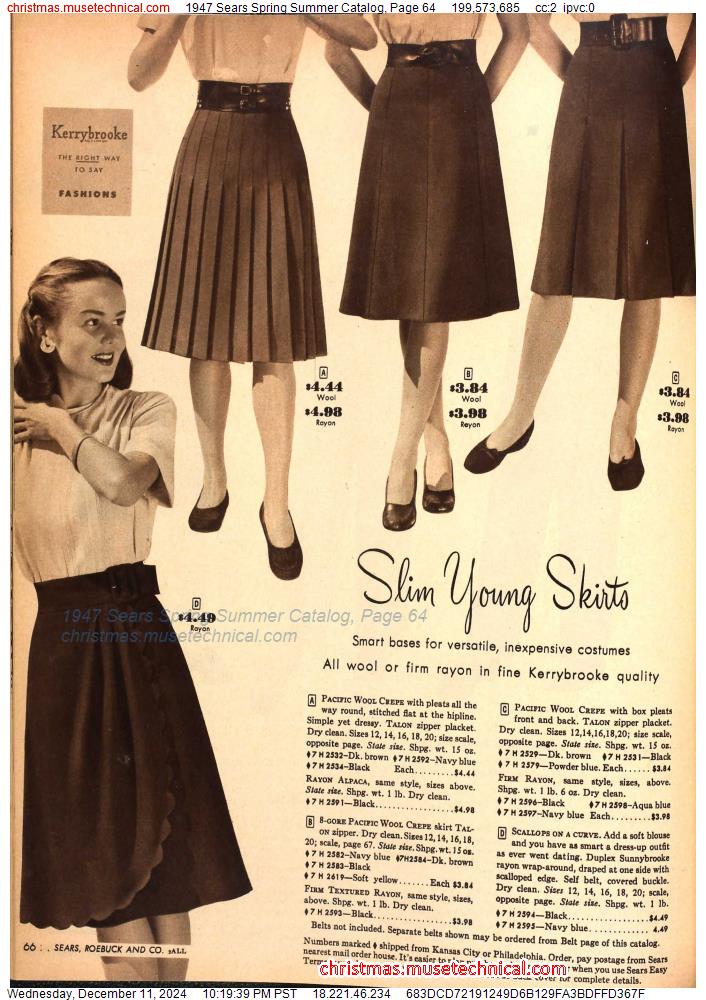 1947 Sears Spring Summer Catalog, Page 64