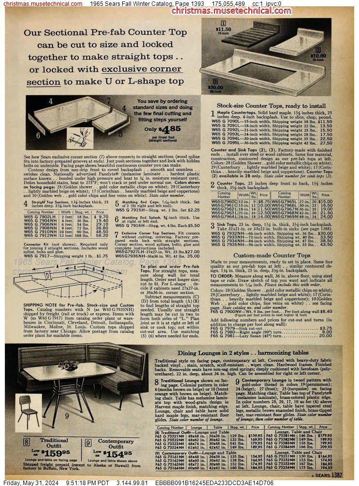 1965 Sears Fall Winter Catalog, Page 1393