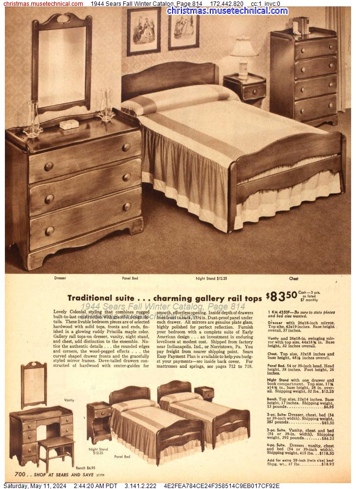 1944 Sears Fall Winter Catalog, Page 814