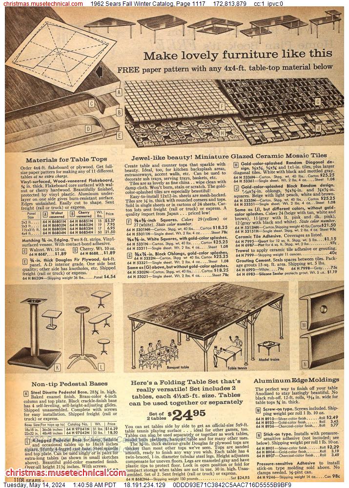 1962 Sears Fall Winter Catalog, Page 1117
