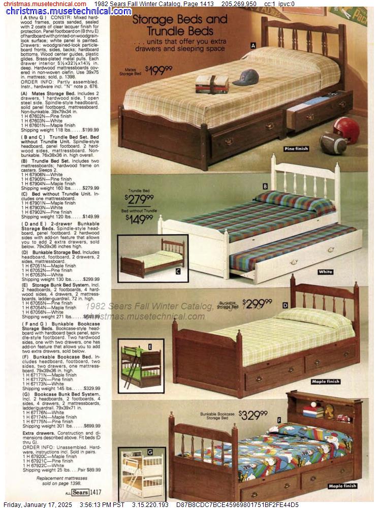 1982 Sears Fall Winter Catalog, Page 1413