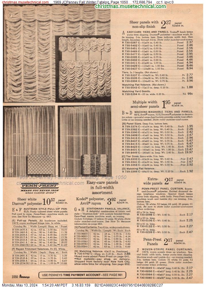 1969 JCPenney Fall Winter Catalog, Page 1050