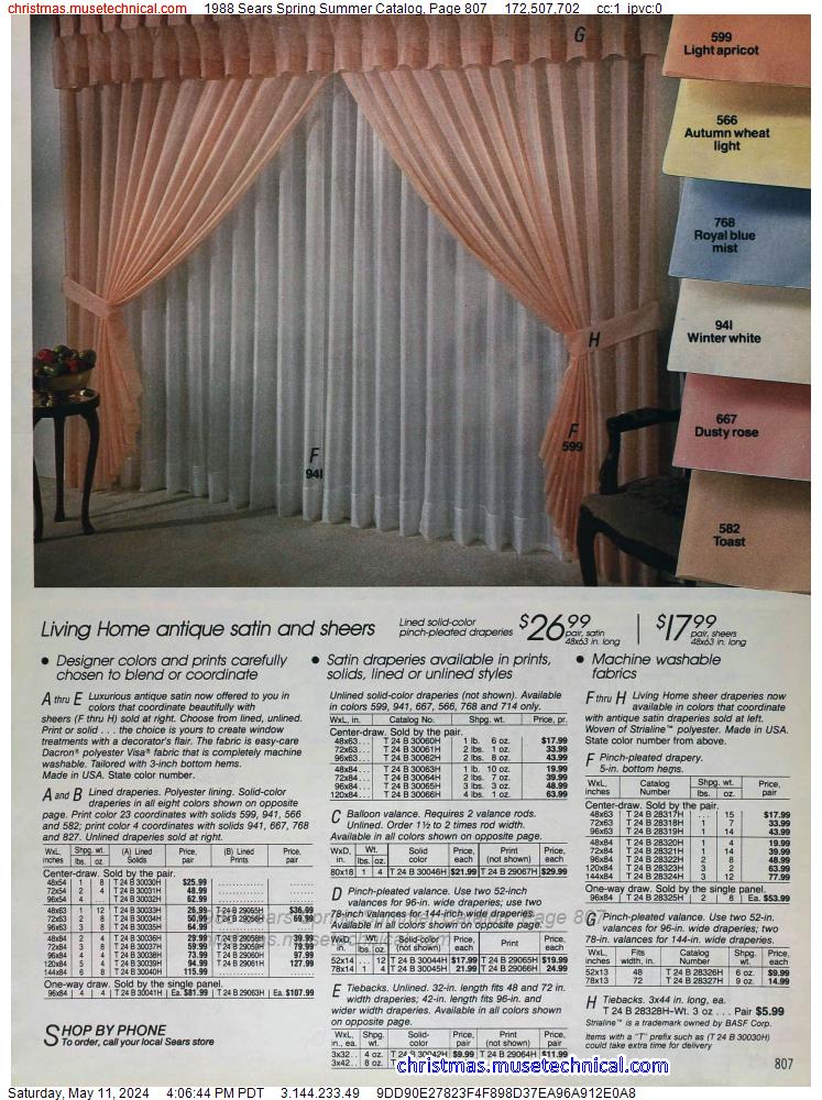 1988 Sears Spring Summer Catalog, Page 807