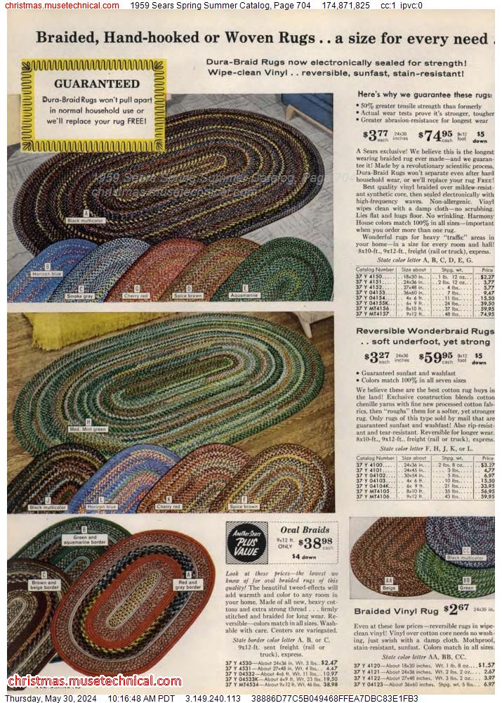 1959 Sears Spring Summer Catalog, Page 704