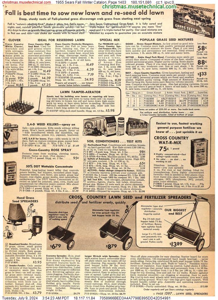 1955 Sears Fall Winter Catalog, Page 1403