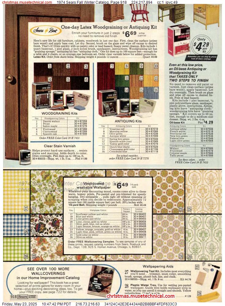 1974 Sears Fall Winter Catalog, Page 918