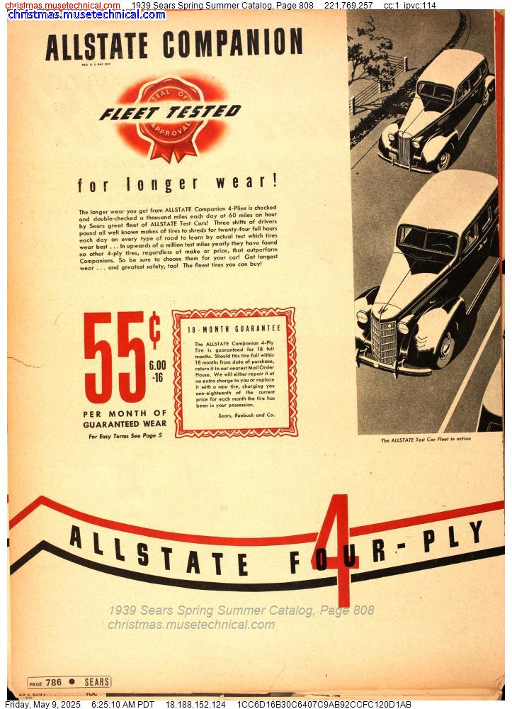 1939 Sears Spring Summer Catalog, Page 808