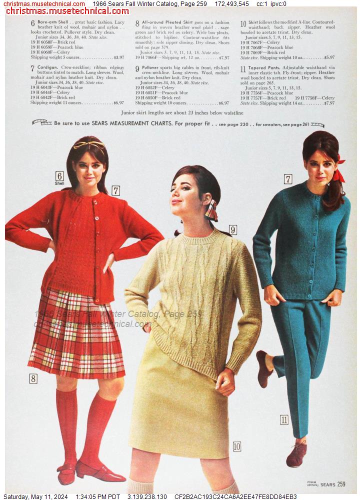1966 Sears Fall Winter Catalog, Page 259