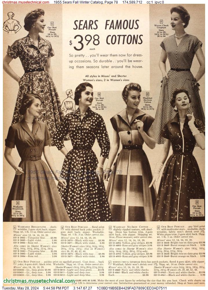 1955 Sears Fall Winter Catalog, Page 78