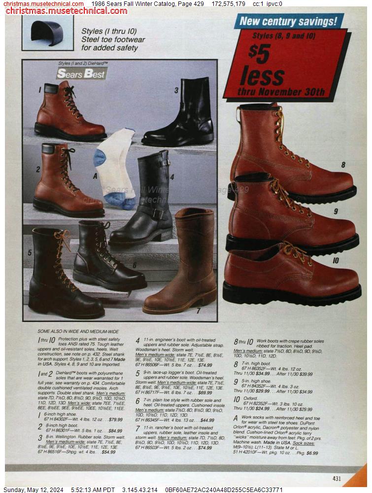 1986 Sears Fall Winter Catalog, Page 429