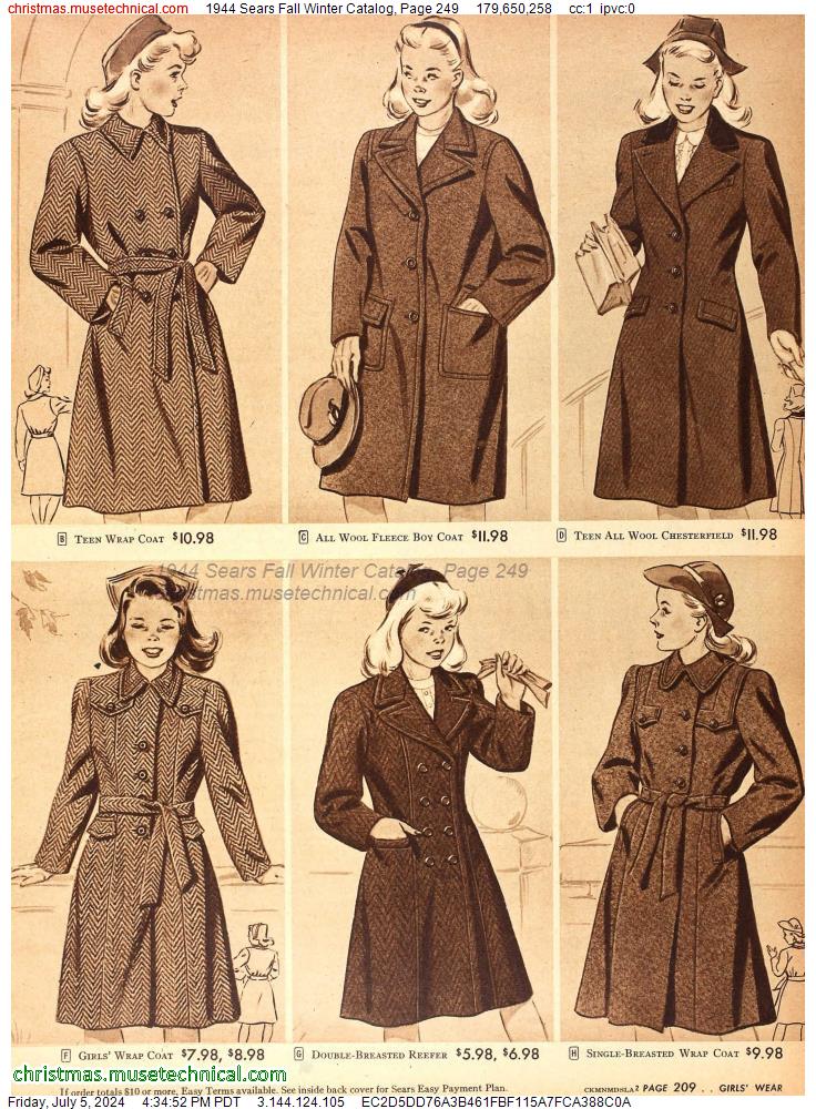 1944 Sears Fall Winter Catalog, Page 249