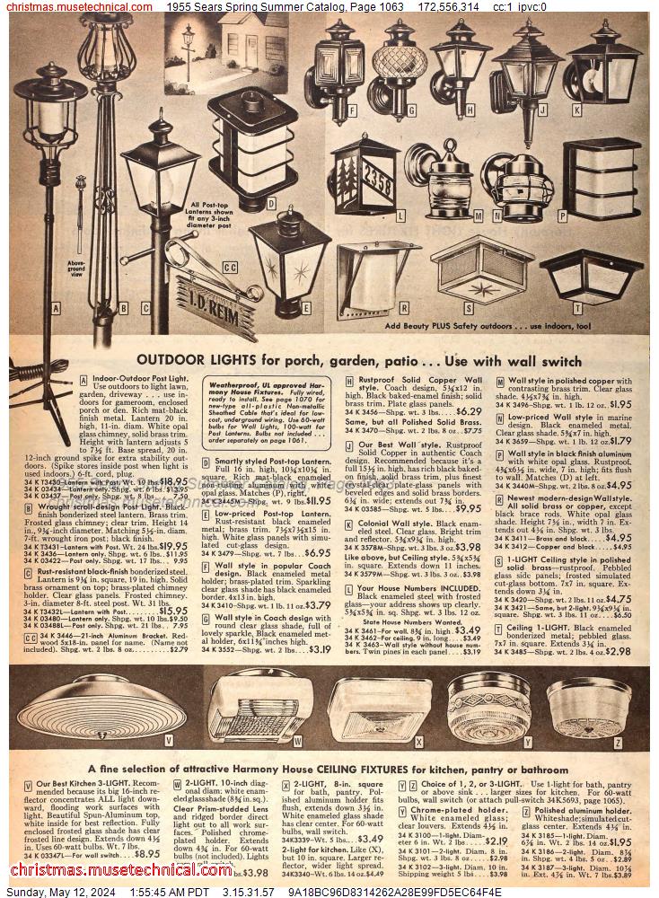 1955 Sears Spring Summer Catalog, Page 1063