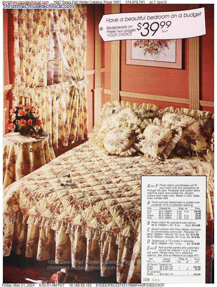 1987 Sears Fall Winter Catalog, Page 1051