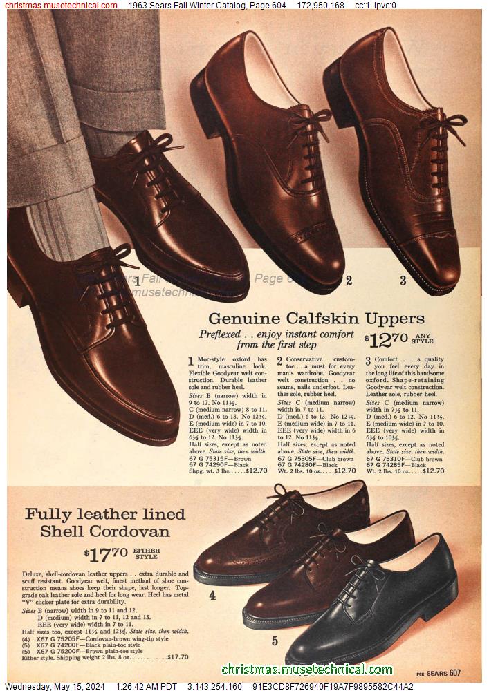 1963 Sears Fall Winter Catalog, Page 604