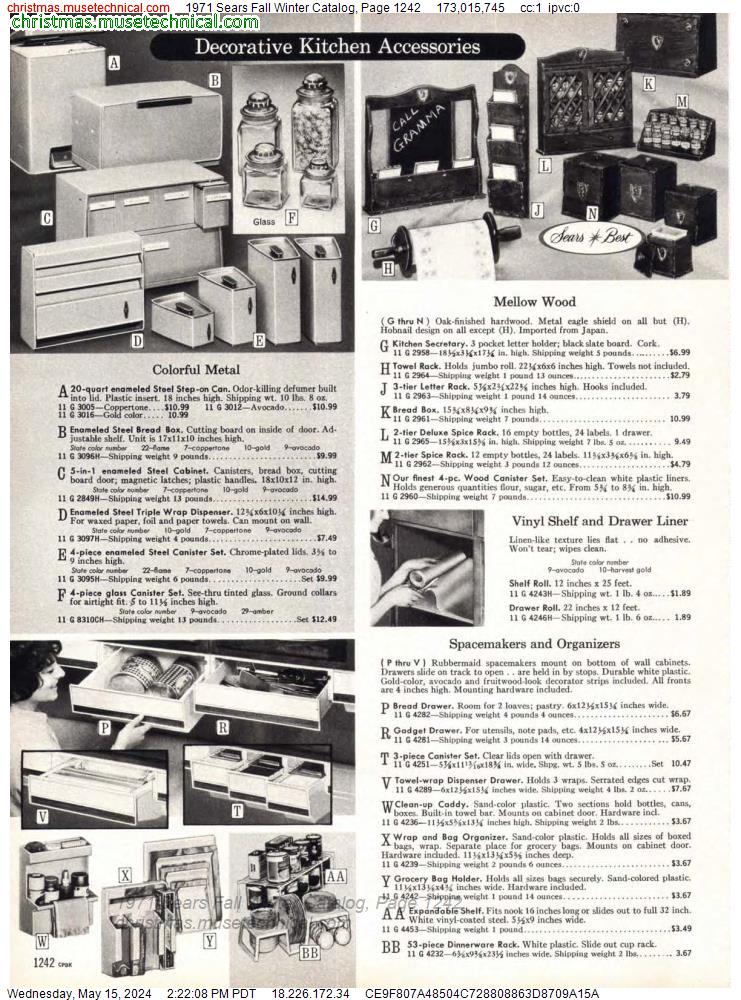 1971 Sears Fall Winter Catalog, Page 1242
