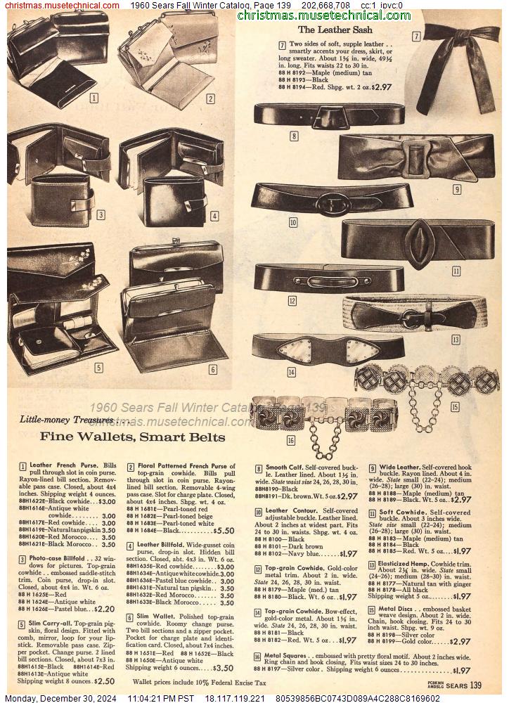 1960 Sears Fall Winter Catalog, Page 139