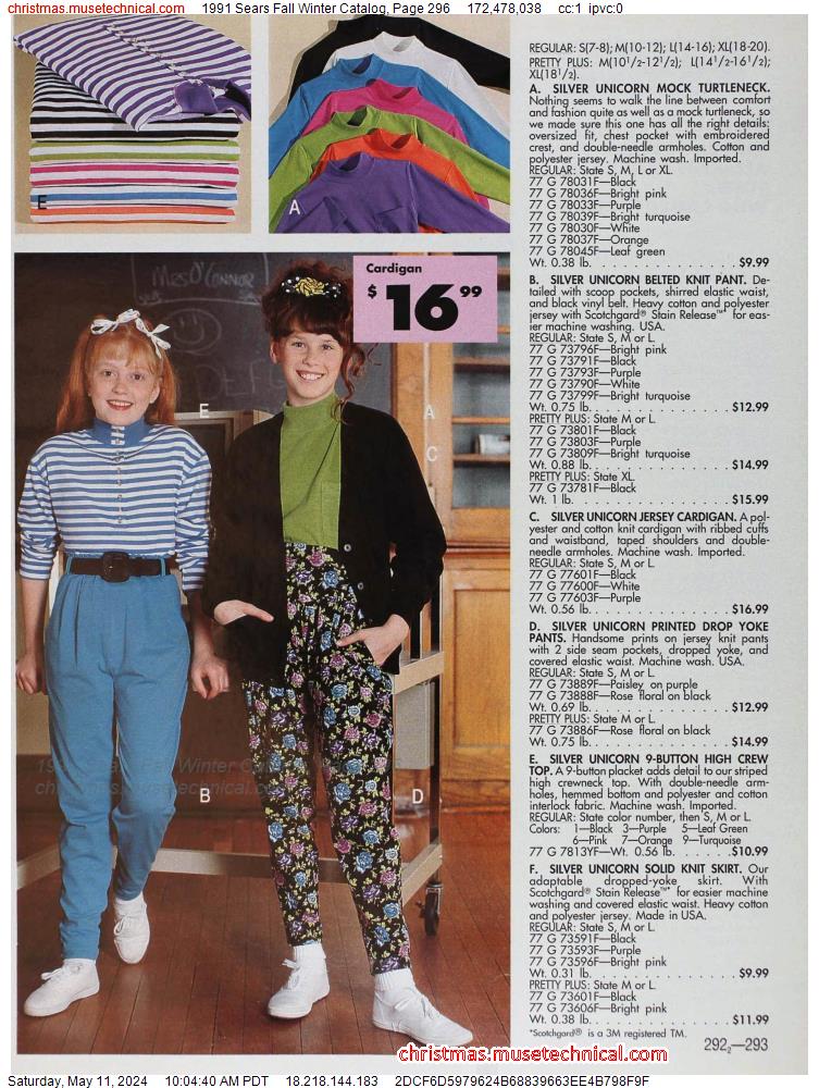 1991 Sears Fall Winter Catalog, Page 296