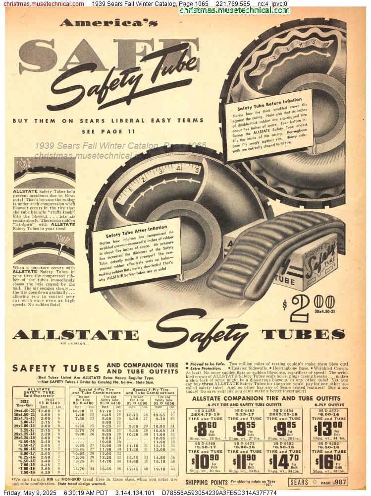 1939 Sears Fall Winter Catalog, Page 1065