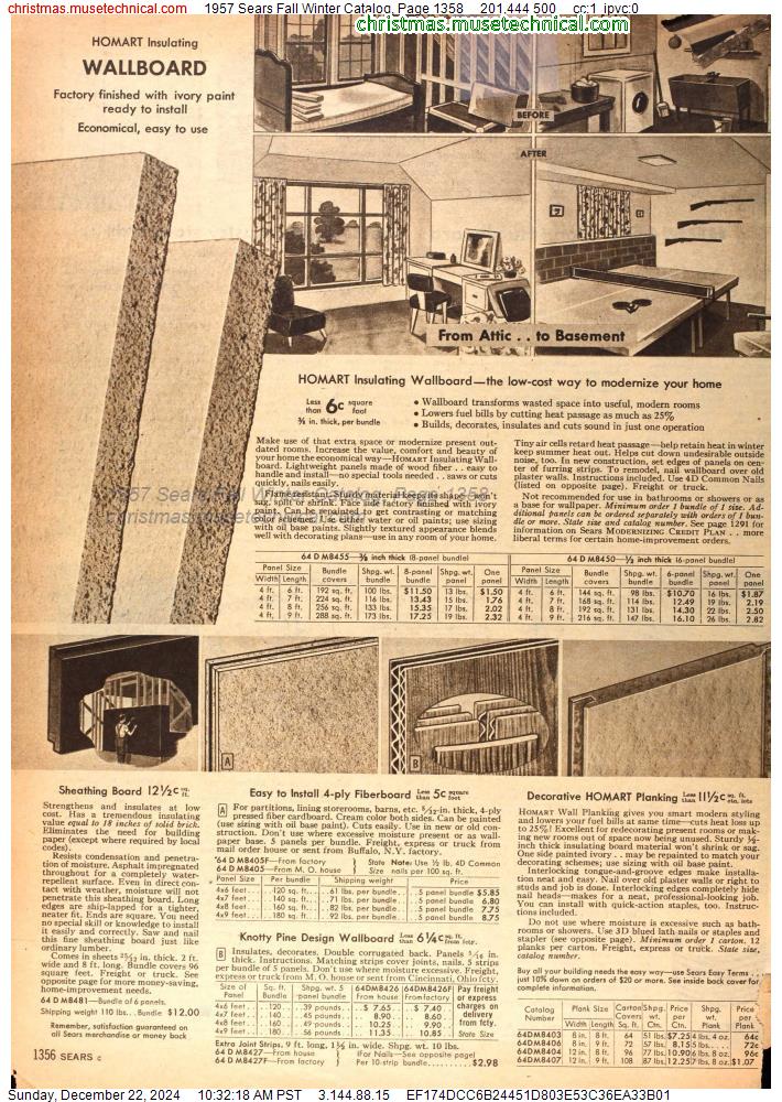 1957 Sears Fall Winter Catalog, Page 1358