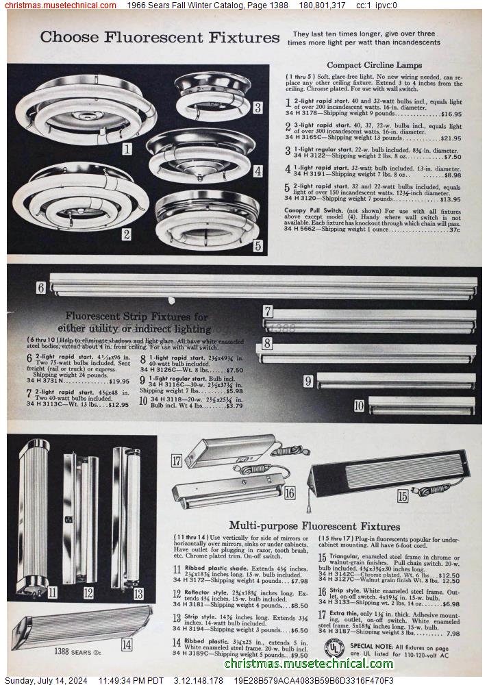 1966 Sears Fall Winter Catalog, Page 1388