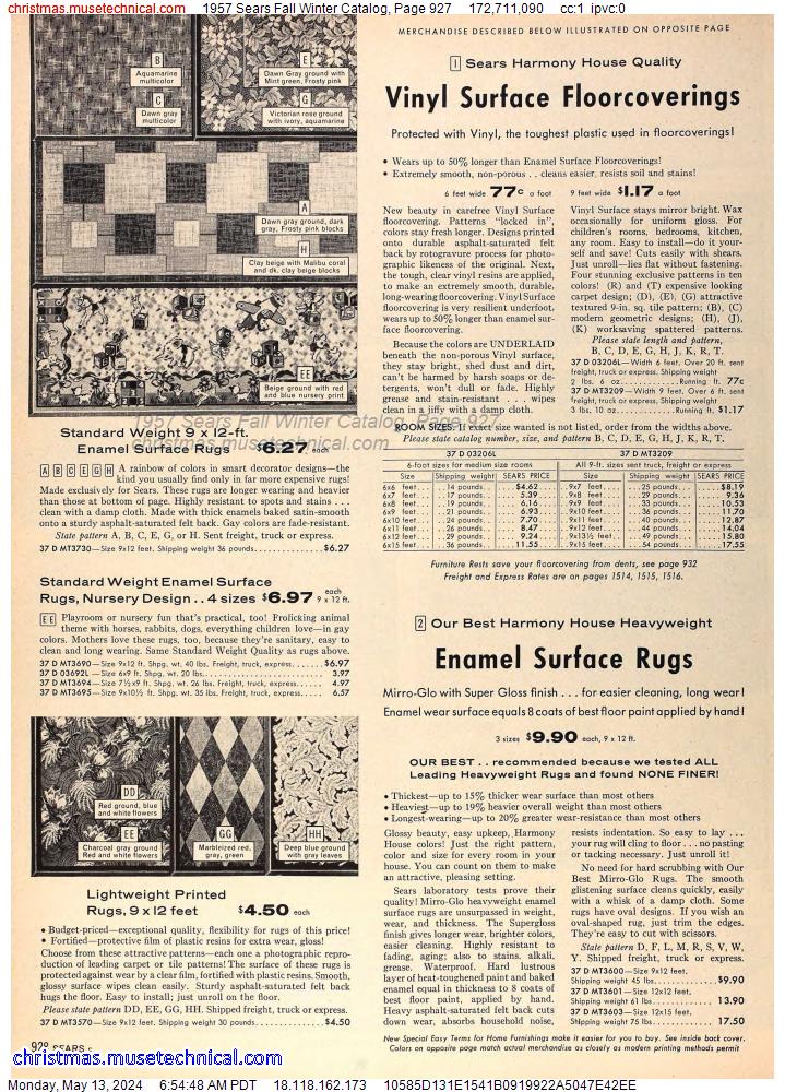 1957 Sears Fall Winter Catalog, Page 927