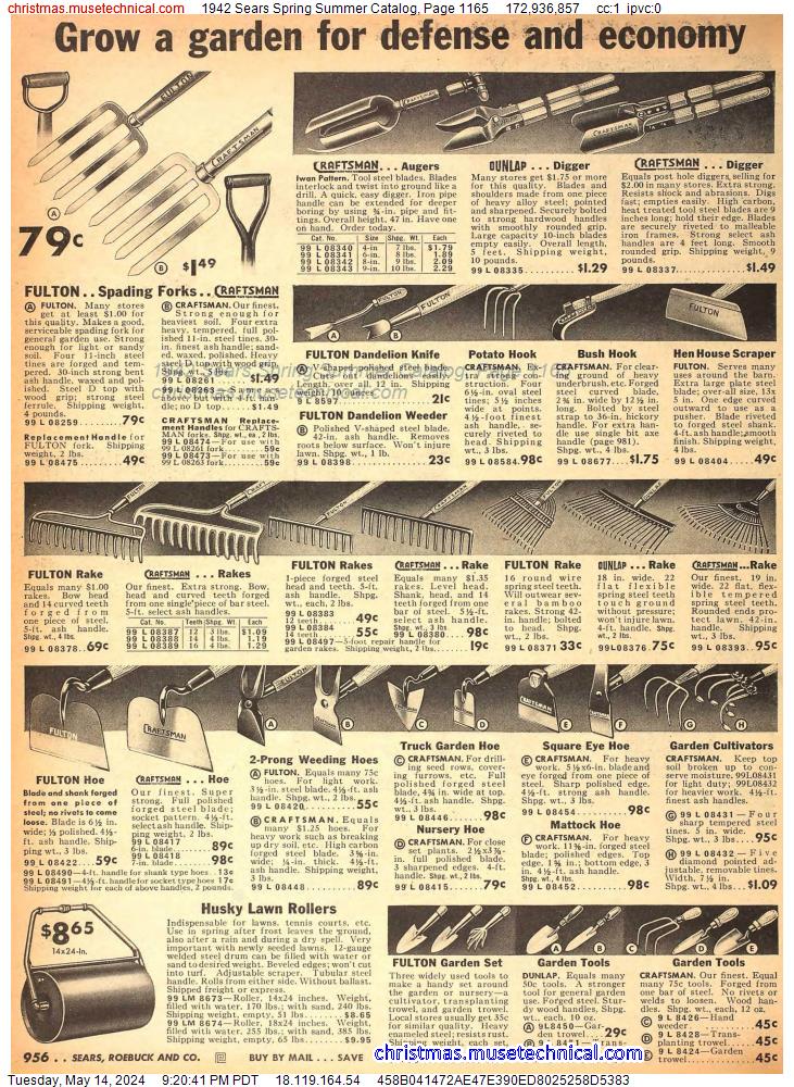1942 Sears Spring Summer Catalog, Page 1165