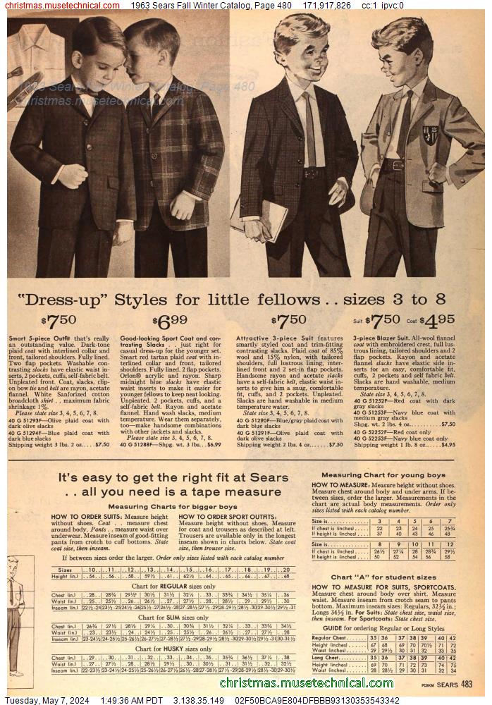 1963 Sears Fall Winter Catalog, Page 480