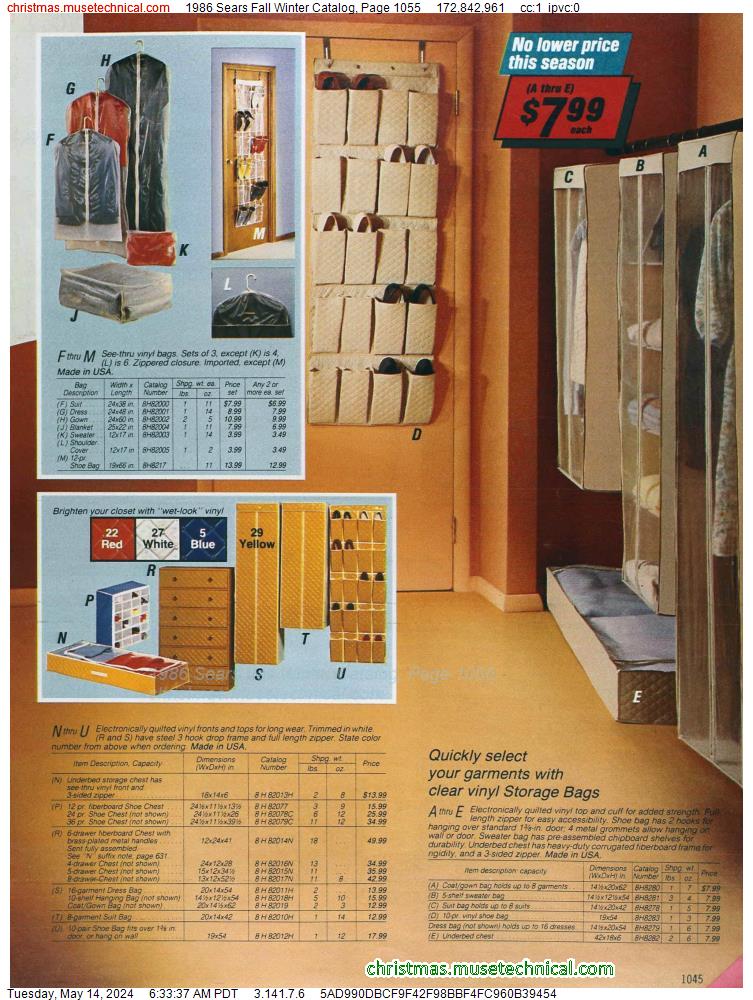 1986 Sears Fall Winter Catalog, Page 1055