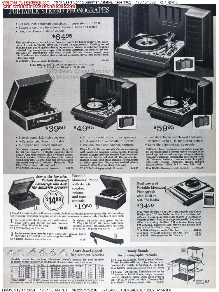 1973 Sears Spring Summer Catalog, Page 1162