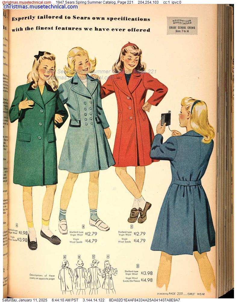 1947 Sears Spring Summer Catalog, Page 221