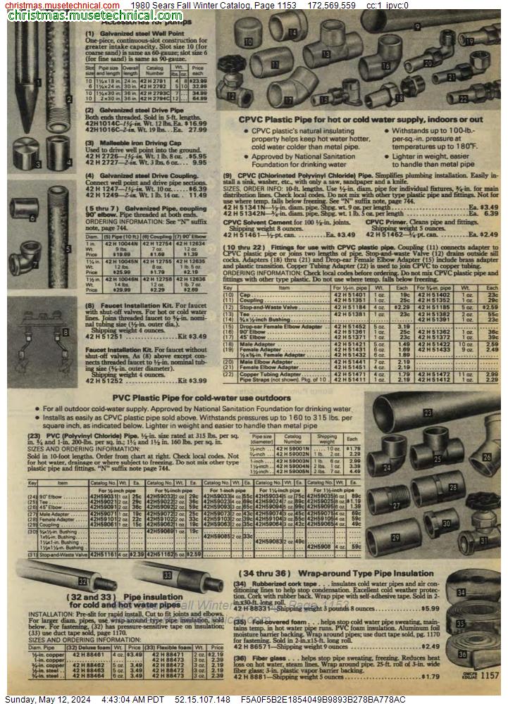 1980 Sears Fall Winter Catalog, Page 1153