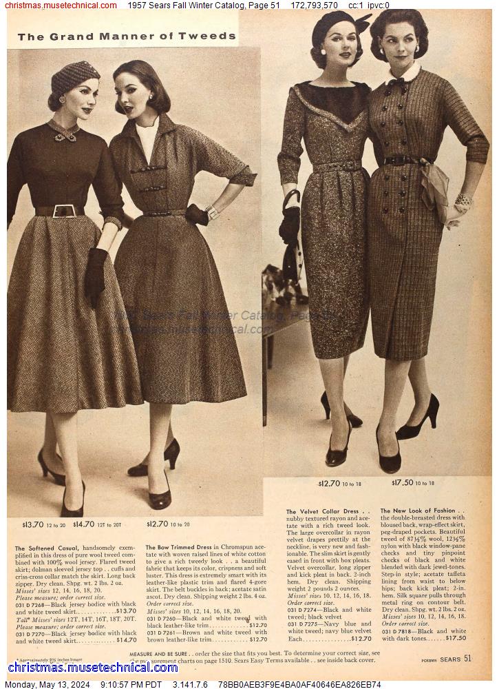 1957 Sears Fall Winter Catalog, Page 51