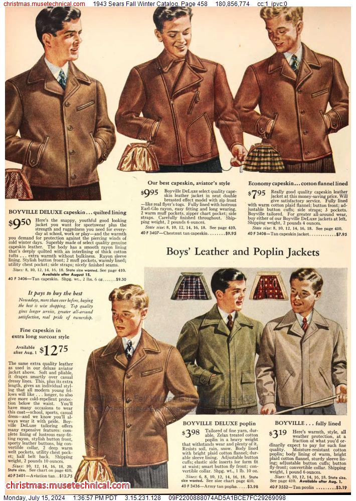 1943 Sears Fall Winter Catalog, Page 458