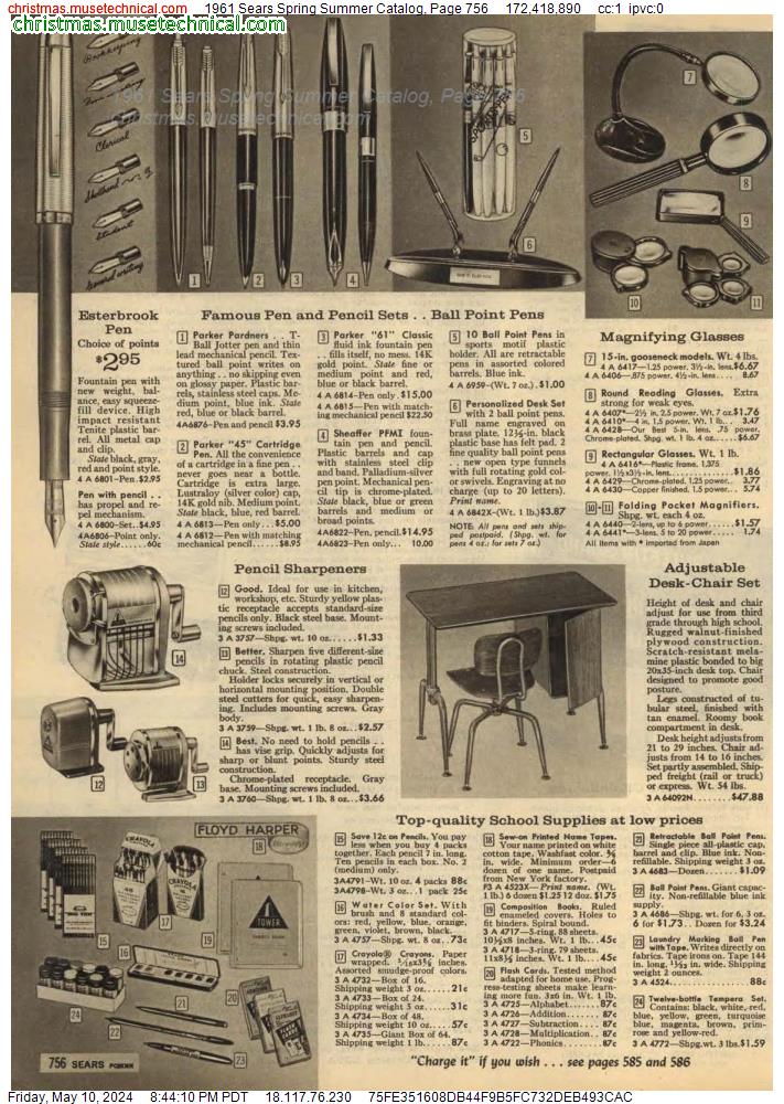 1961 Sears Spring Summer Catalog, Page 756