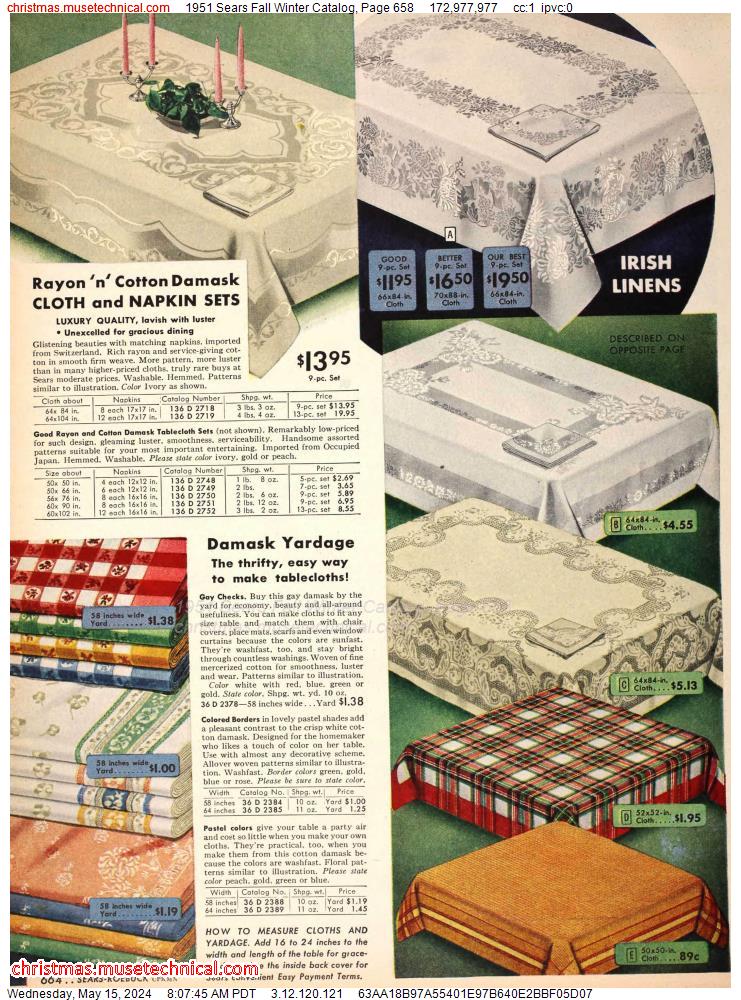 1951 Sears Fall Winter Catalog, Page 658