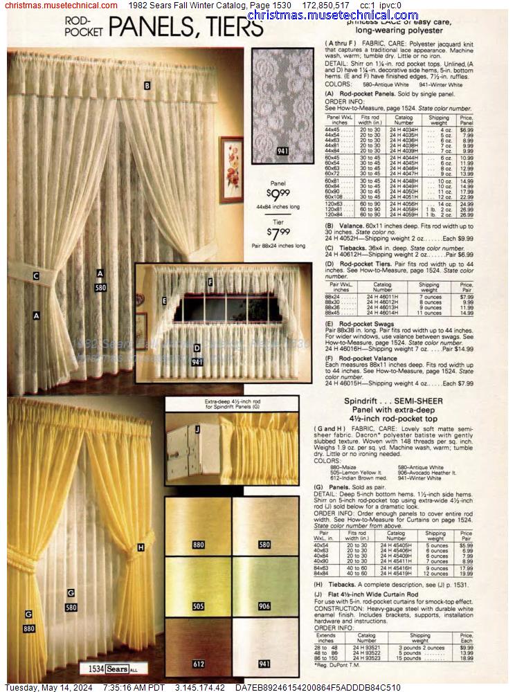 1982 Sears Fall Winter Catalog, Page 1530