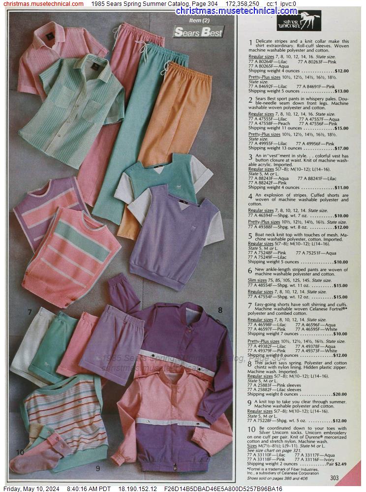 1985 Sears Spring Summer Catalog, Page 304
