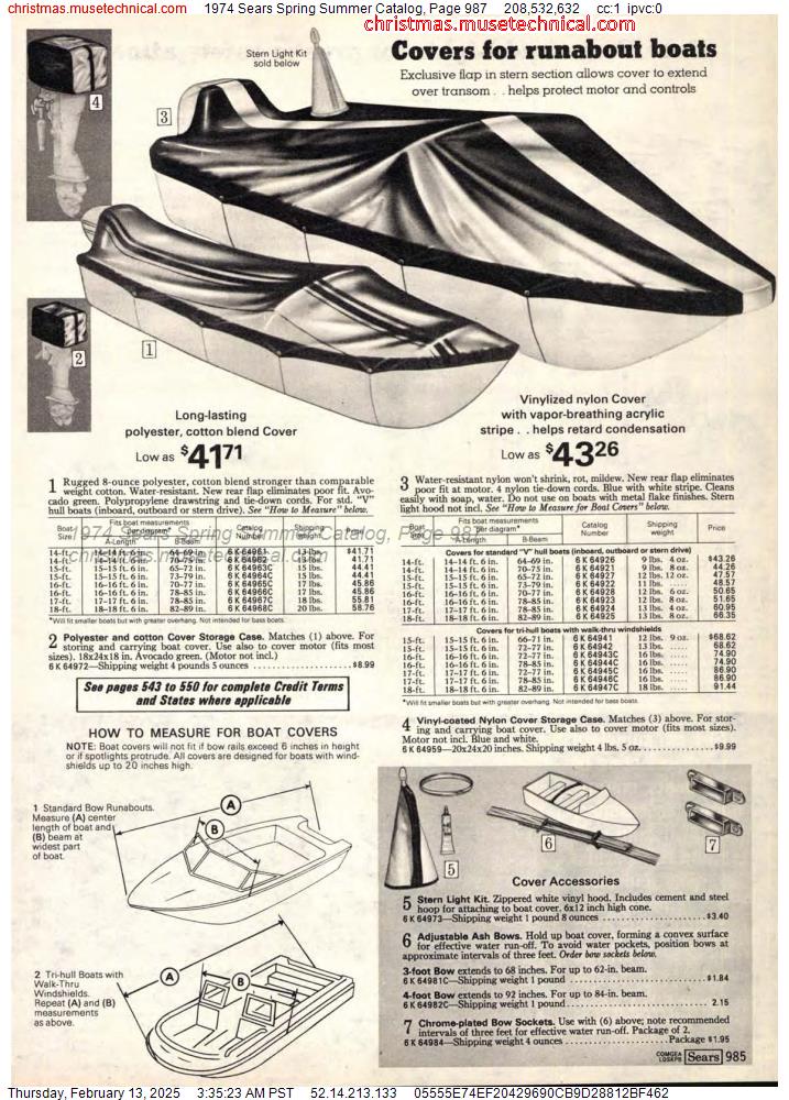 1974 Sears Spring Summer Catalog, Page 987