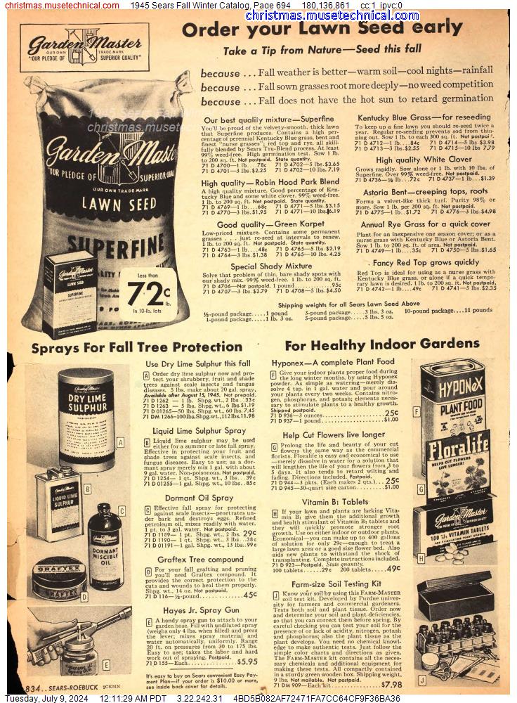 1945 Sears Fall Winter Catalog, Page 694