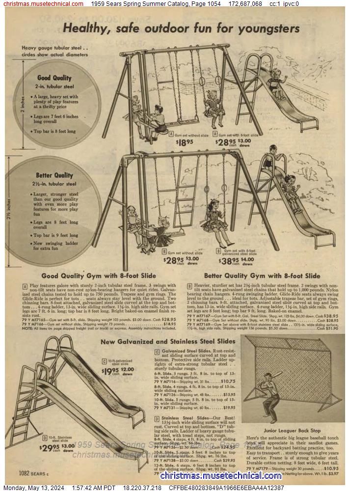 1959 Sears Spring Summer Catalog, Page 1054