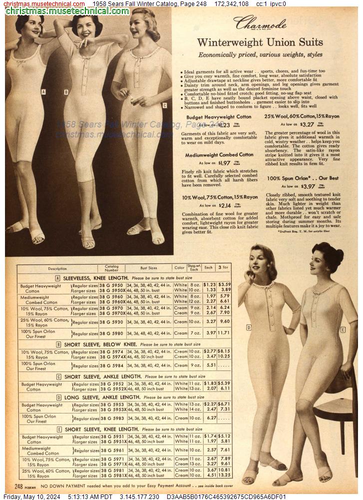 1958 Sears Fall Winter Catalog, Page 248