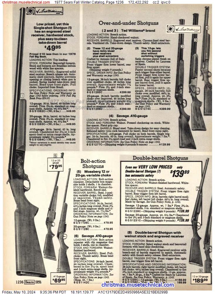 1977 Sears Fall Winter Catalog, Page 1236