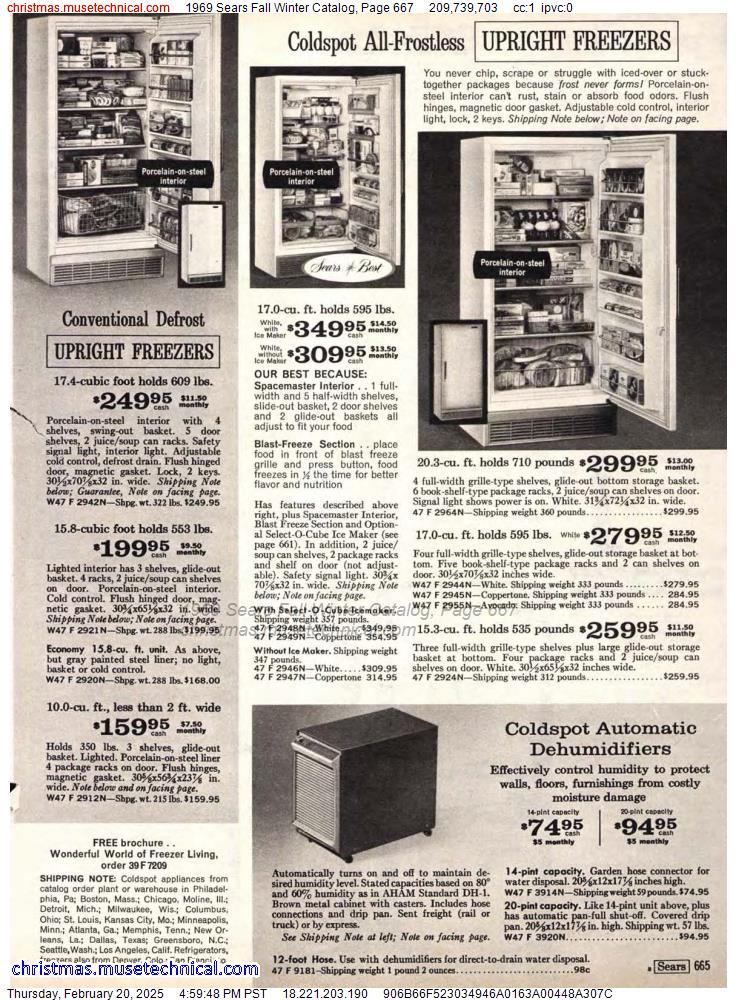 1969 Sears Fall Winter Catalog, Page 667